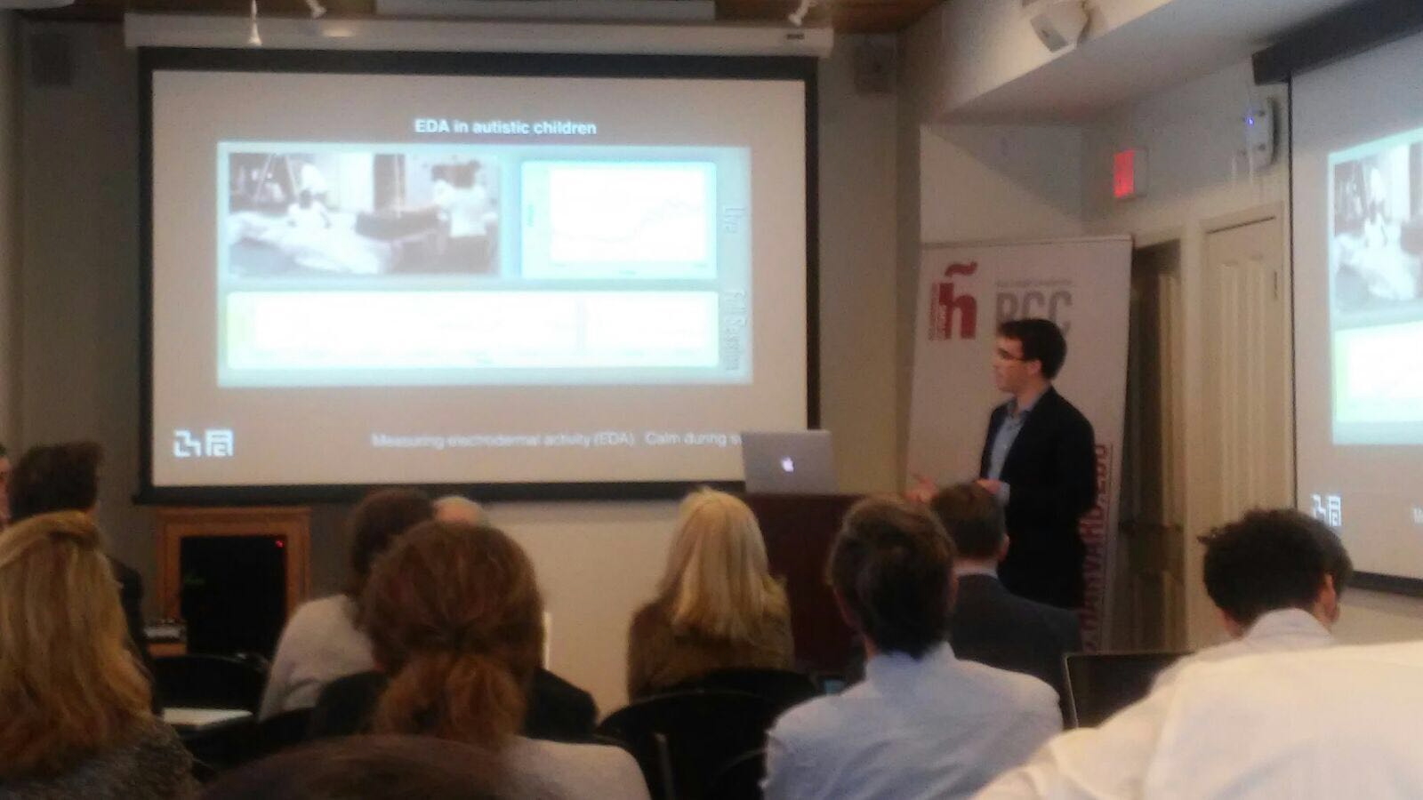 Daniel Lopez-Martinez presenting at the Building Bridges to Develop New Medical Technologies workshop at the Real Colegio Complutense at Harvard University, Cambridge, MA, January 2016.